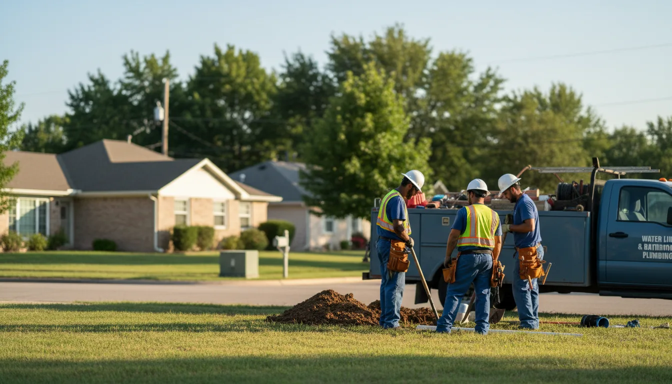 Residential water line and bathroom plumbing service in Perry, MO